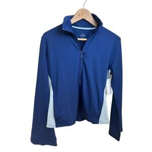 NWT Shadow Sport Blue Colorblock Full Zip Athletic Workout Jacket Size Medium